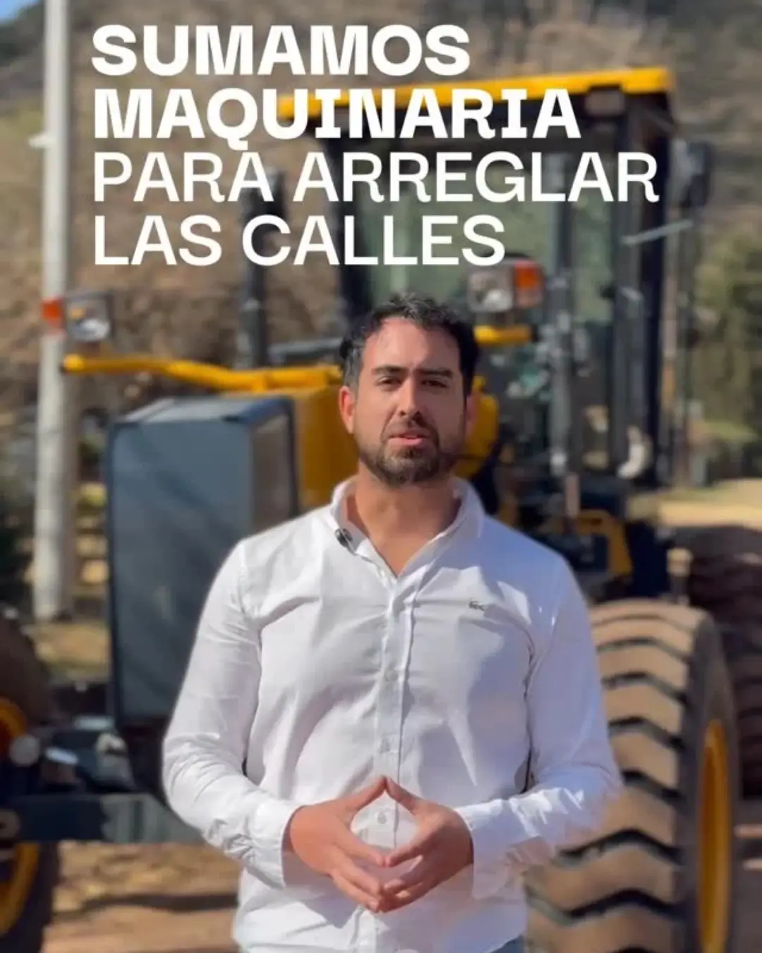 Nueva motoniveladora incorporada al parque automotor de Villa del Dique